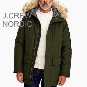 J Crew Men’s Nordic Down Parka - Small - Olive Green